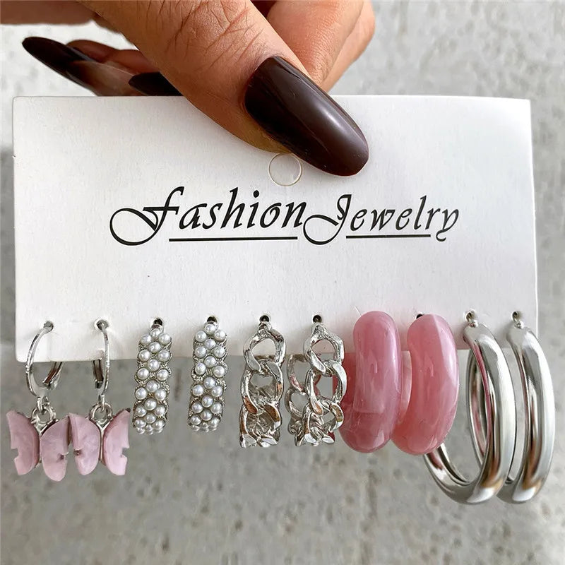 Big Circle Hoop Earring Set