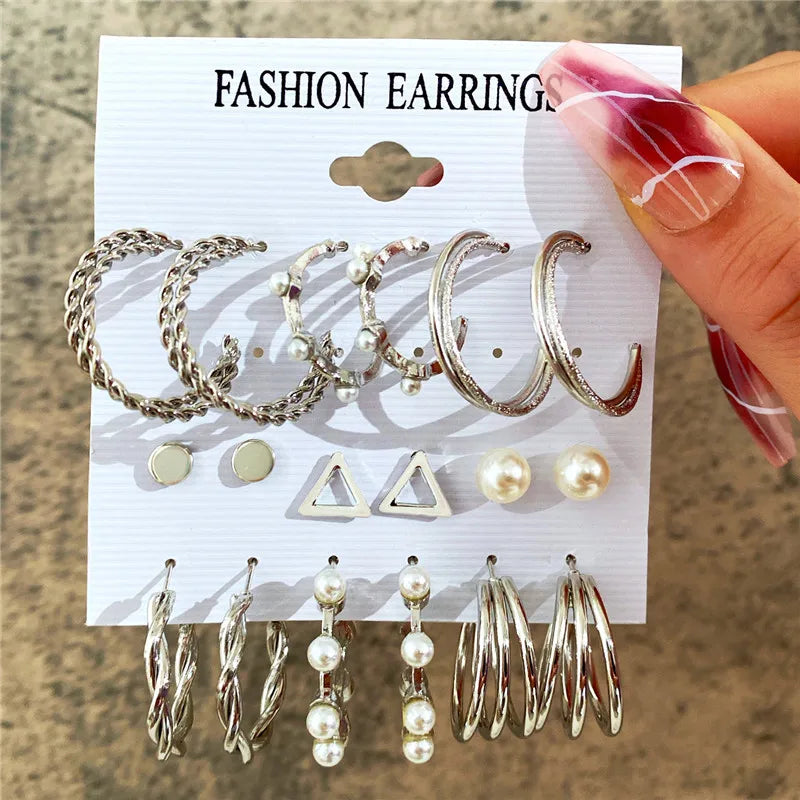 Big Circle Hoop Earring Set