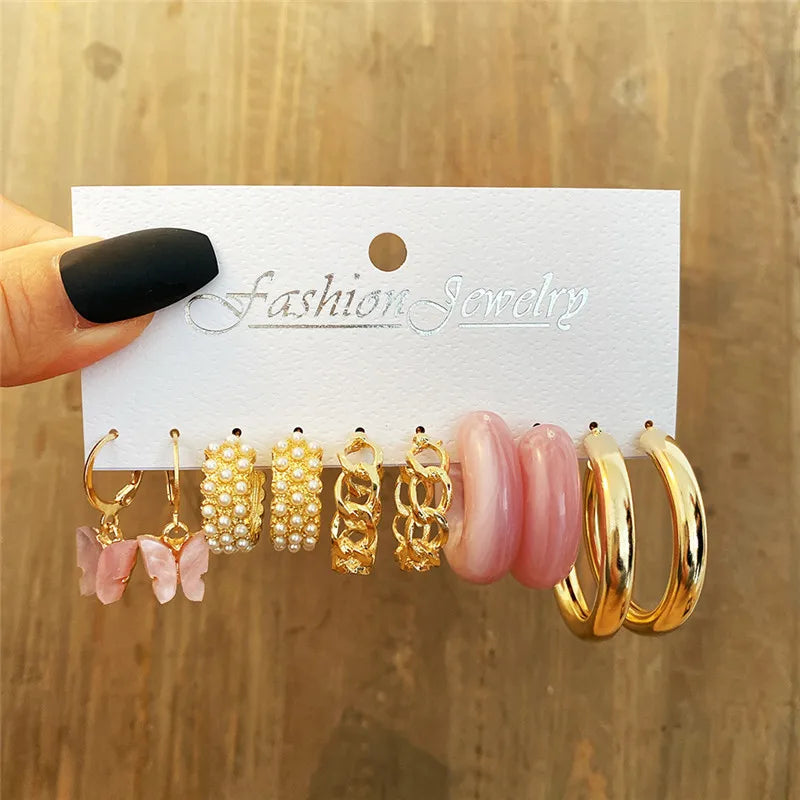 Big Circle Hoop Earring Set